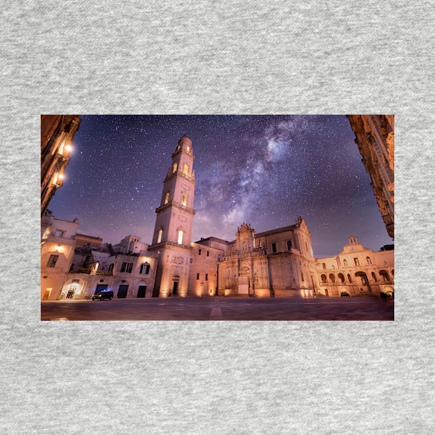 Panorama of Piazza del Duomo at night in Lecce, Italy by mitzobs